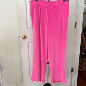 2 PIECE SET Joyspun Vibrant Pink Lounging Wide-Leg Pants and Top  Size XL